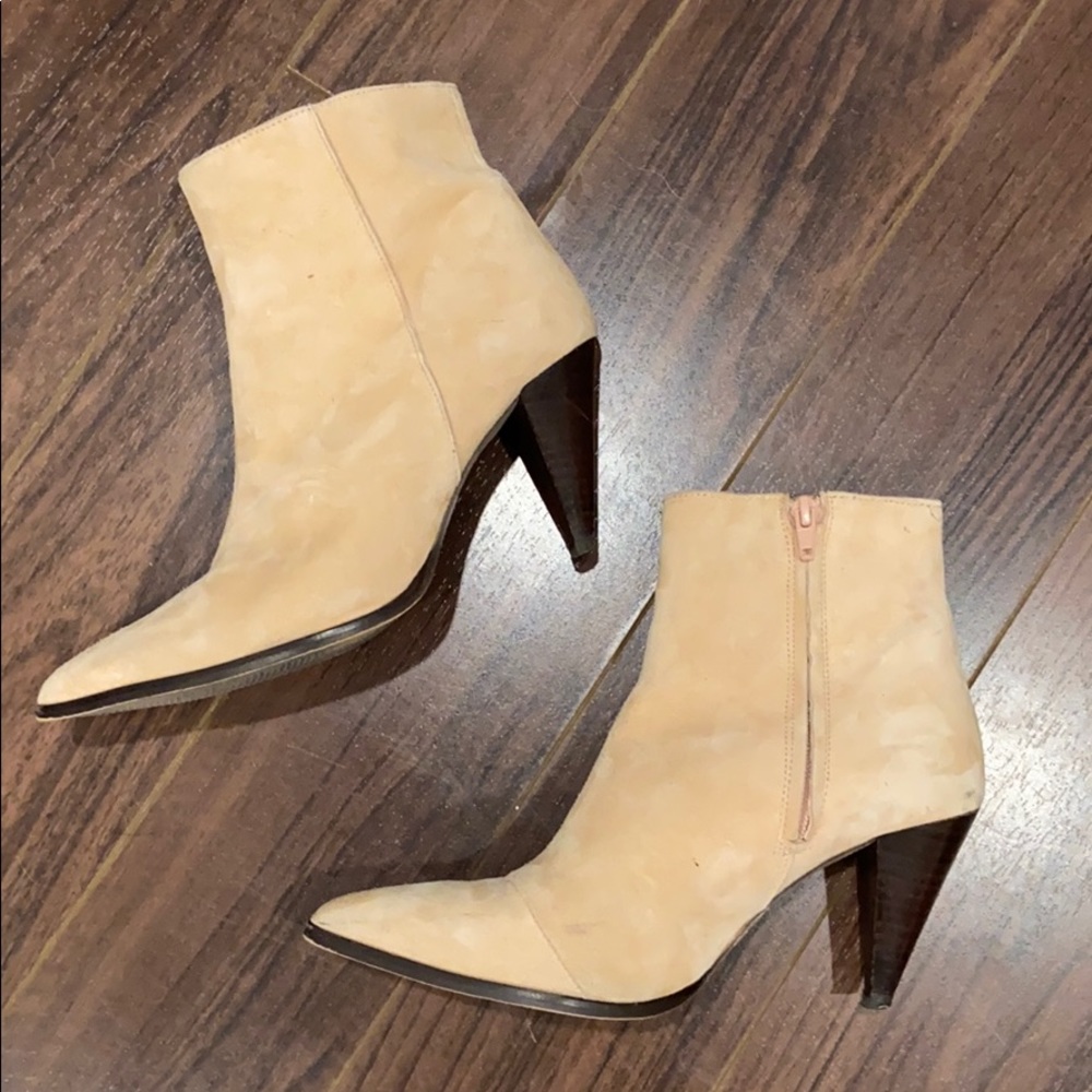 Cream colored suede boots